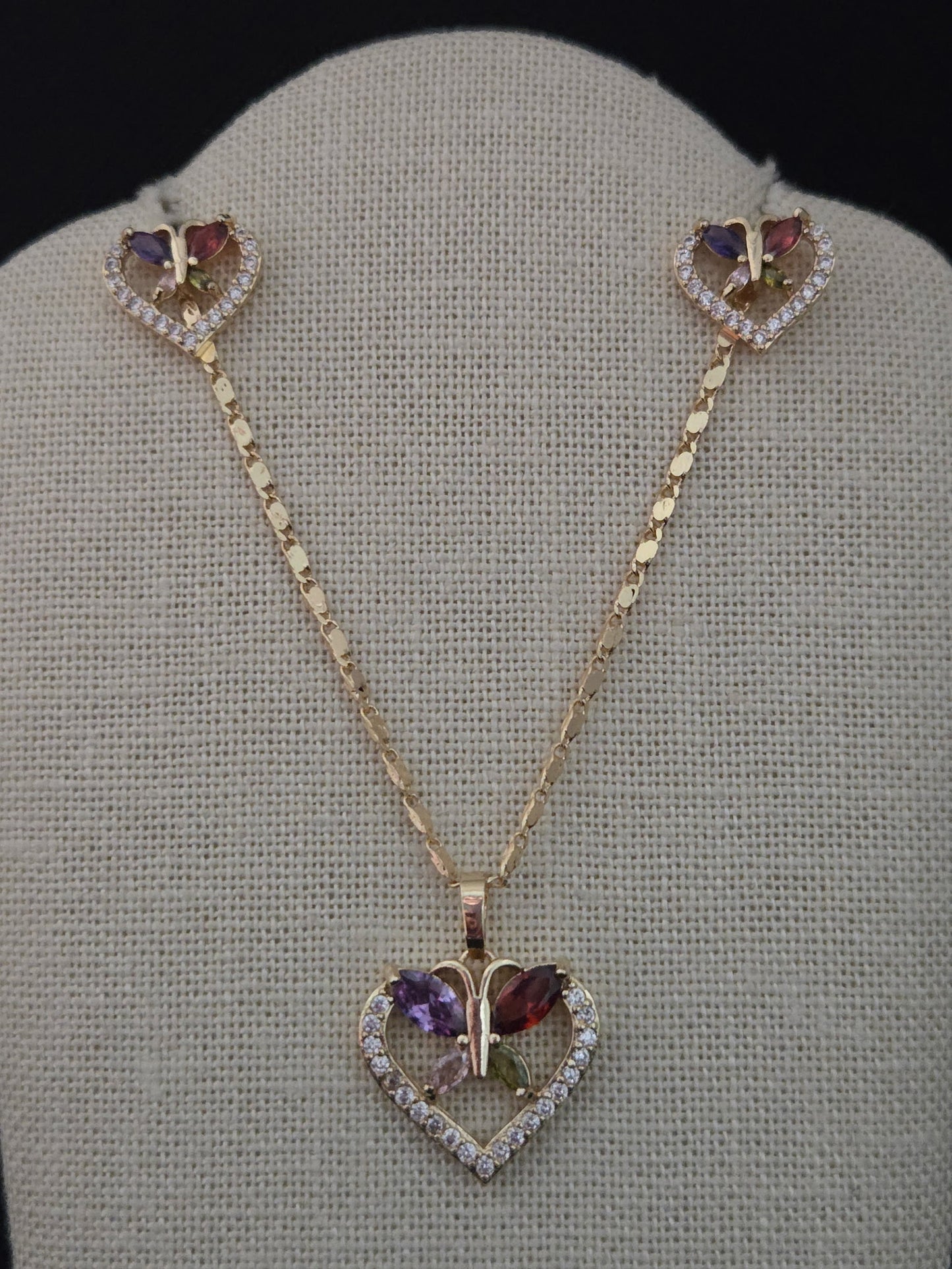 Multicolor Butterfly Heart Set
