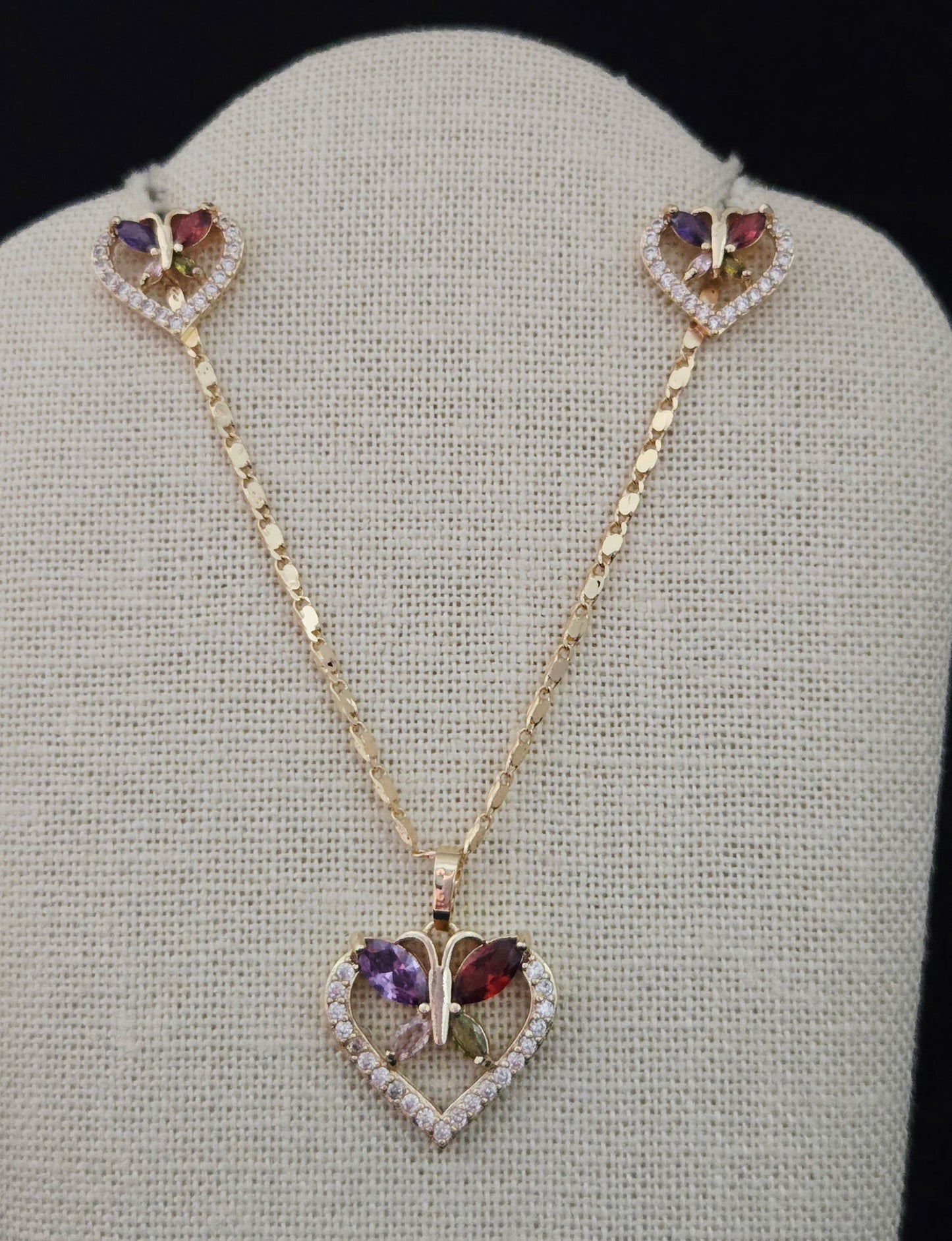 Multicolor Butterfly Heart Set