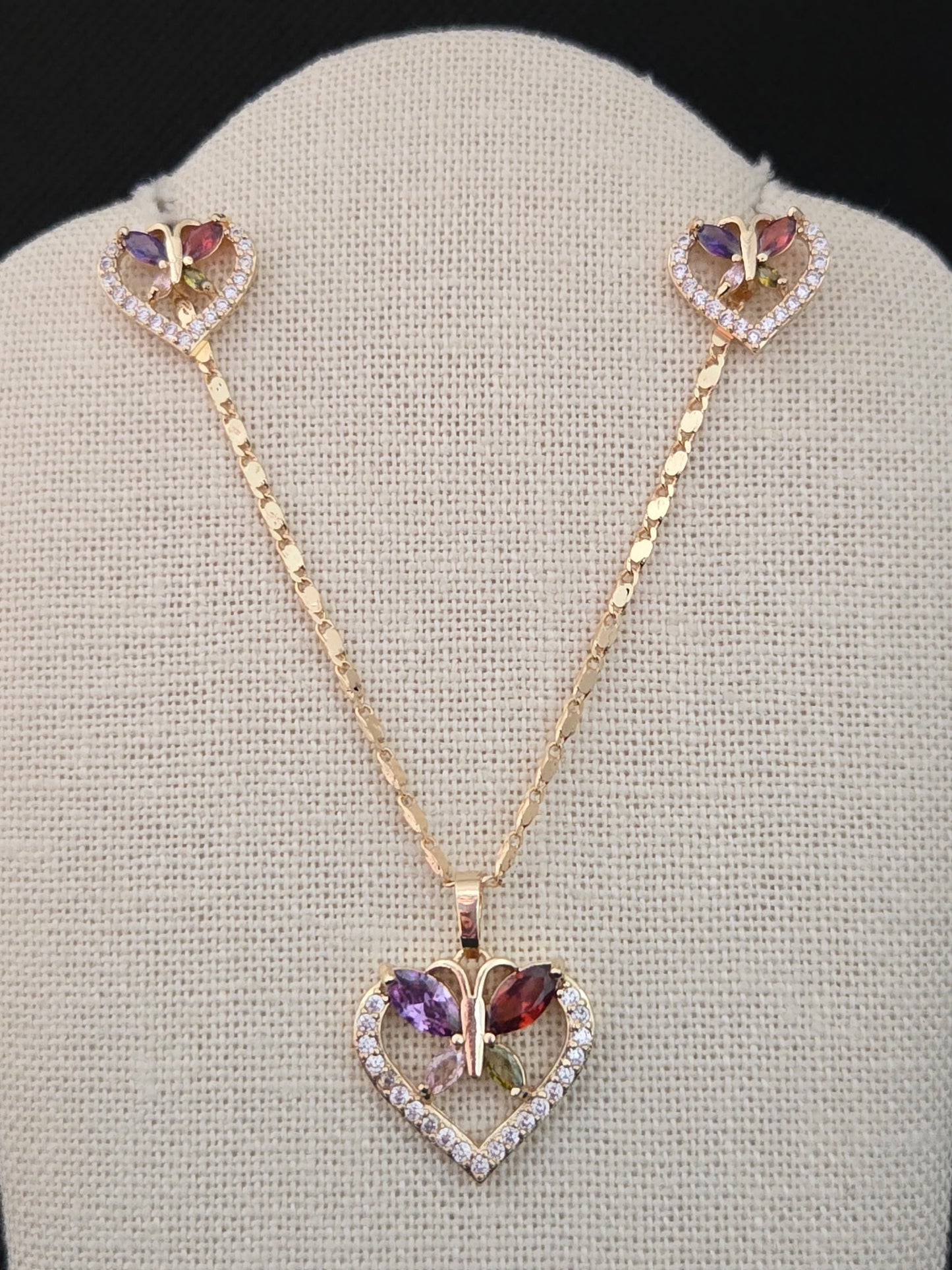 Multicolor Butterfly Heart Set