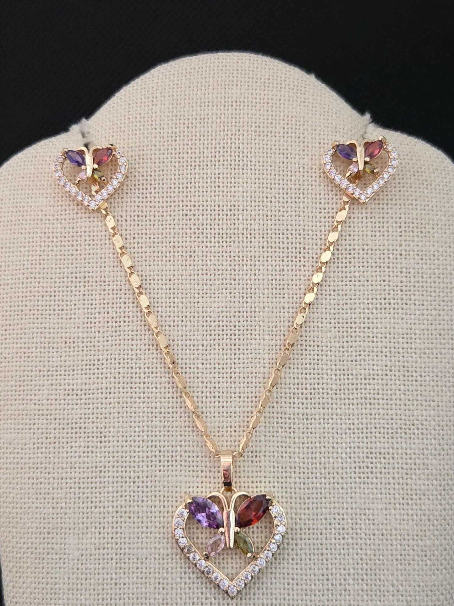 Multicolor Butterfly Heart Set