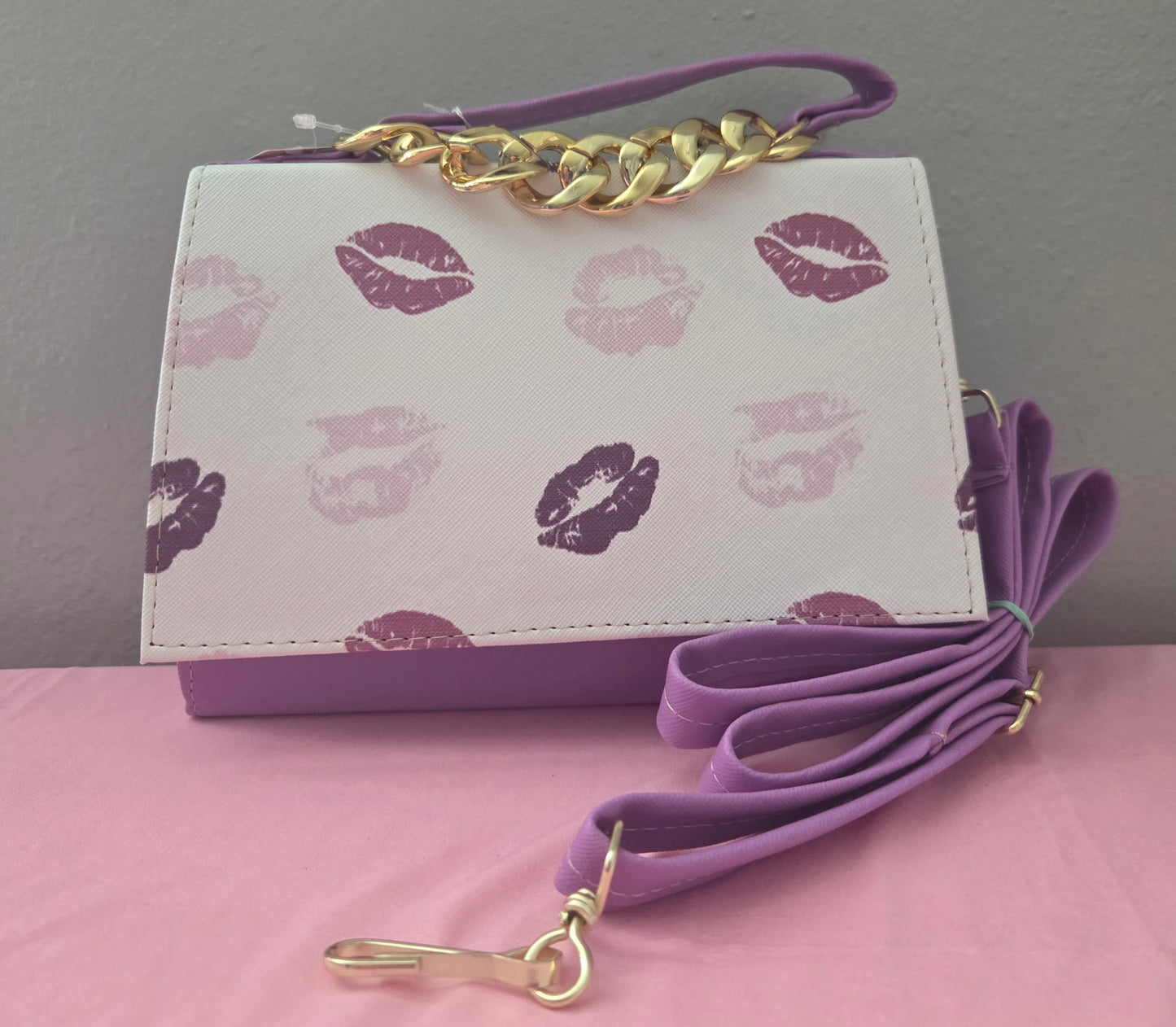 Lips Lilac Small Crossbody Purse