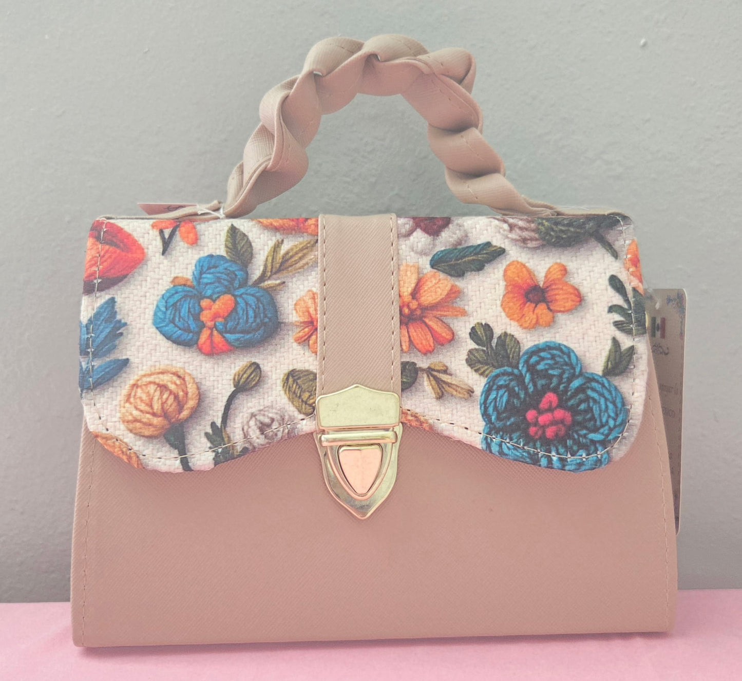 Brown Flower Small Crossbody Purse