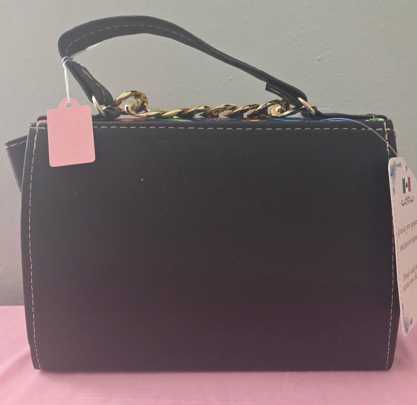 Black Flower Crossbody Purse