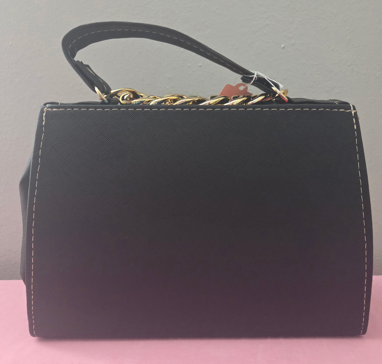 Black Flowers Orange Small Crossbody Purse