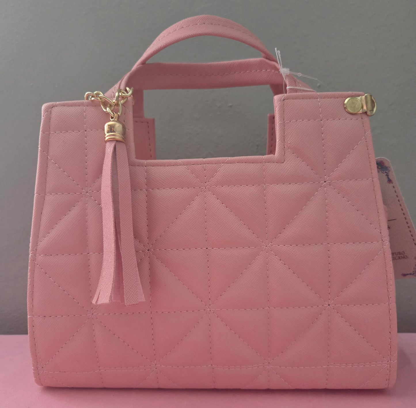 Plain Light Pink Crossbody Purse