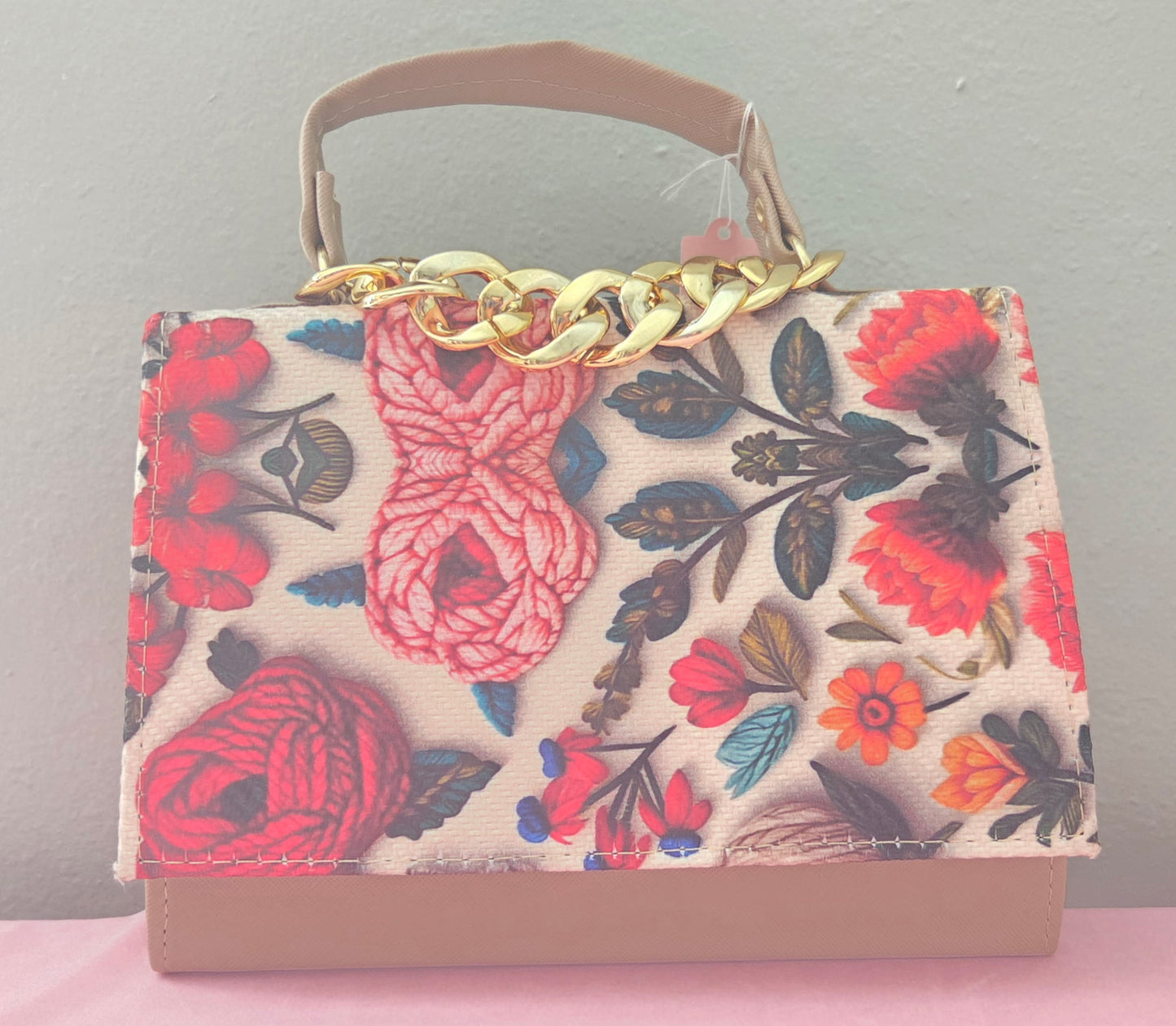 Brown Flowers Small Crossbody Purse