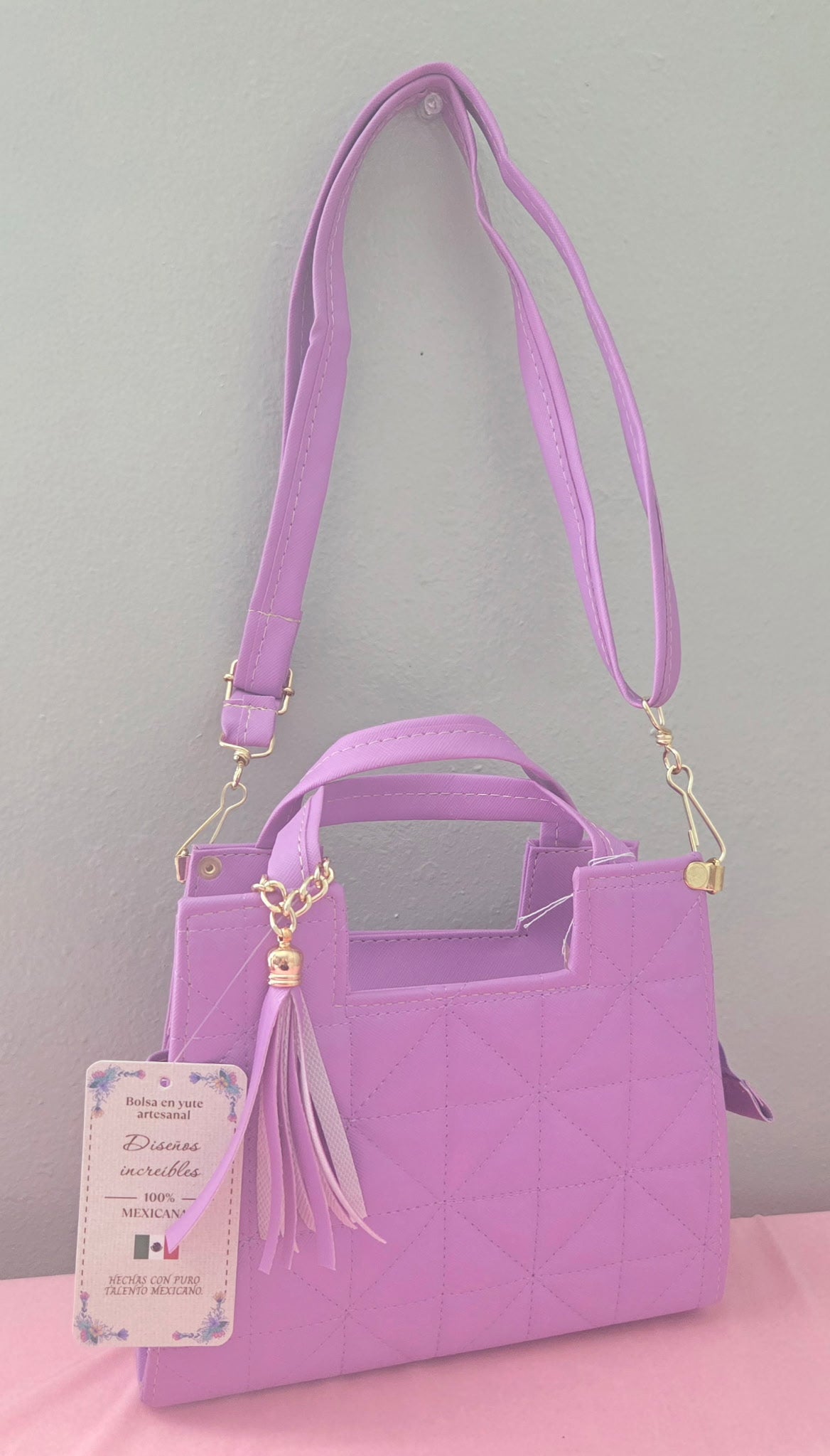 Plain Lilac Crossbody Purse