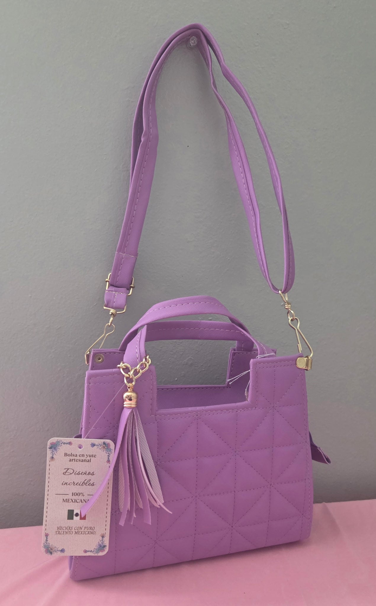 Plain Lilac Crossbody Purse