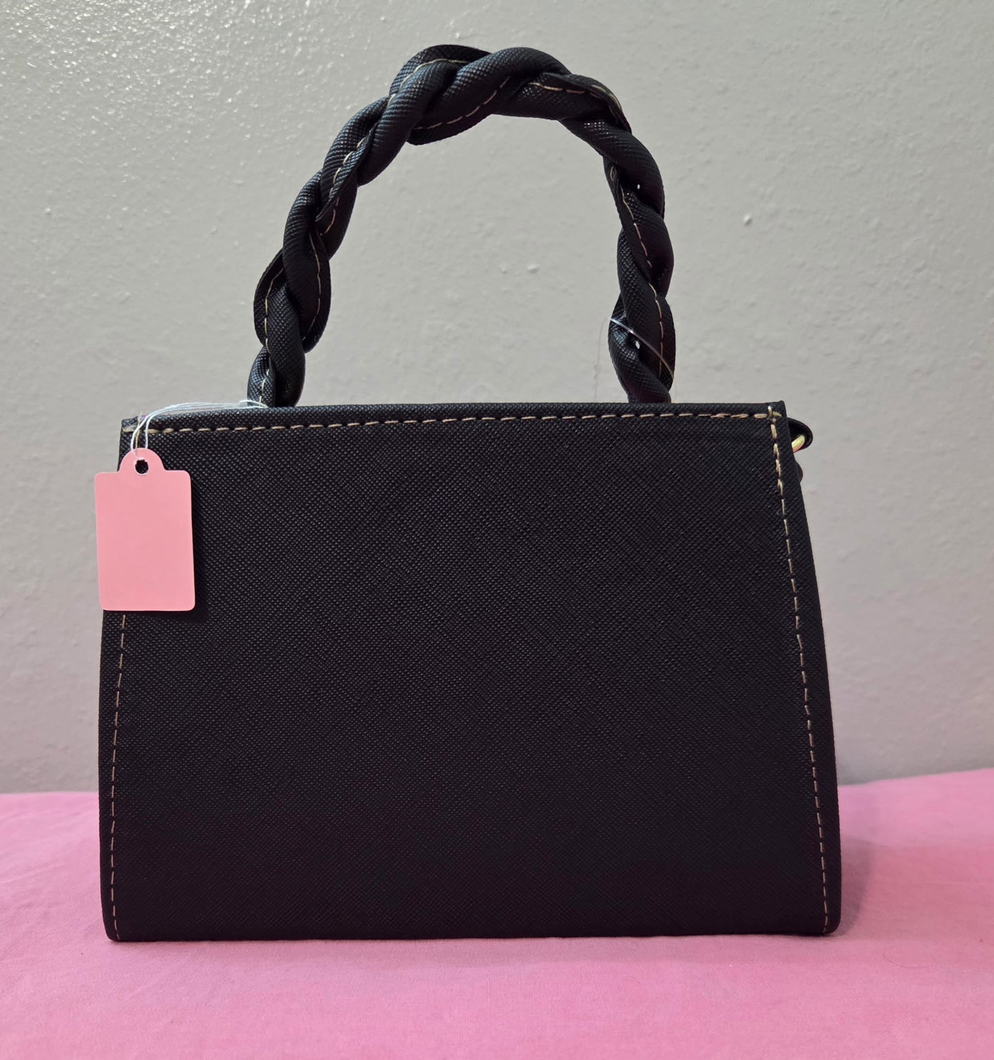 Black Flowers Mini Purse