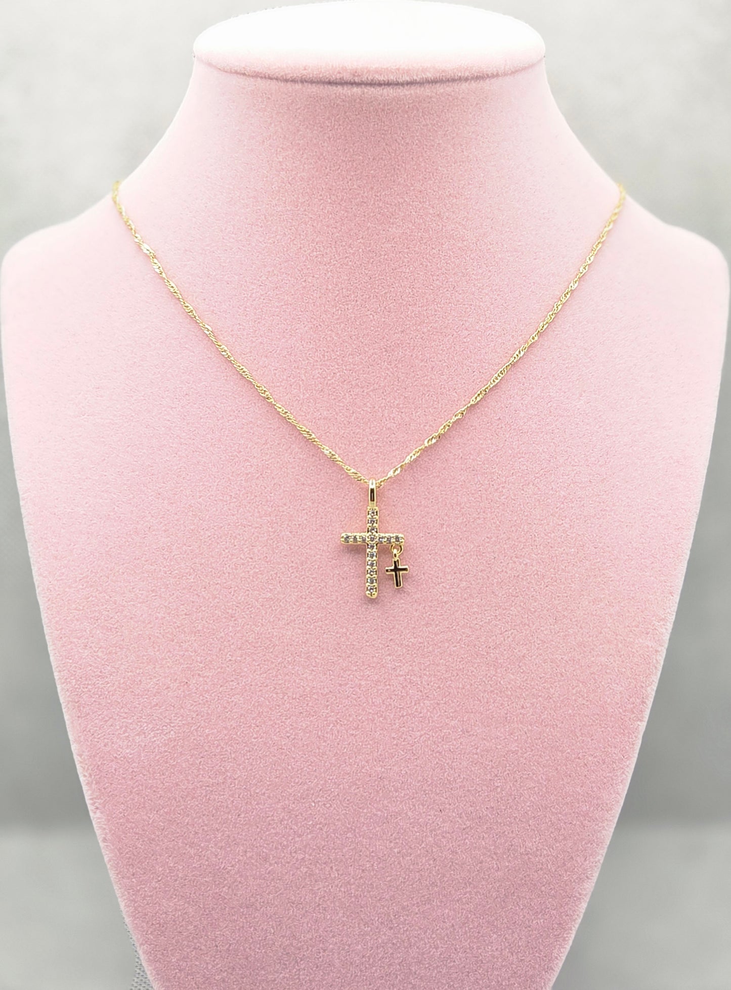 Double Cross Necklace