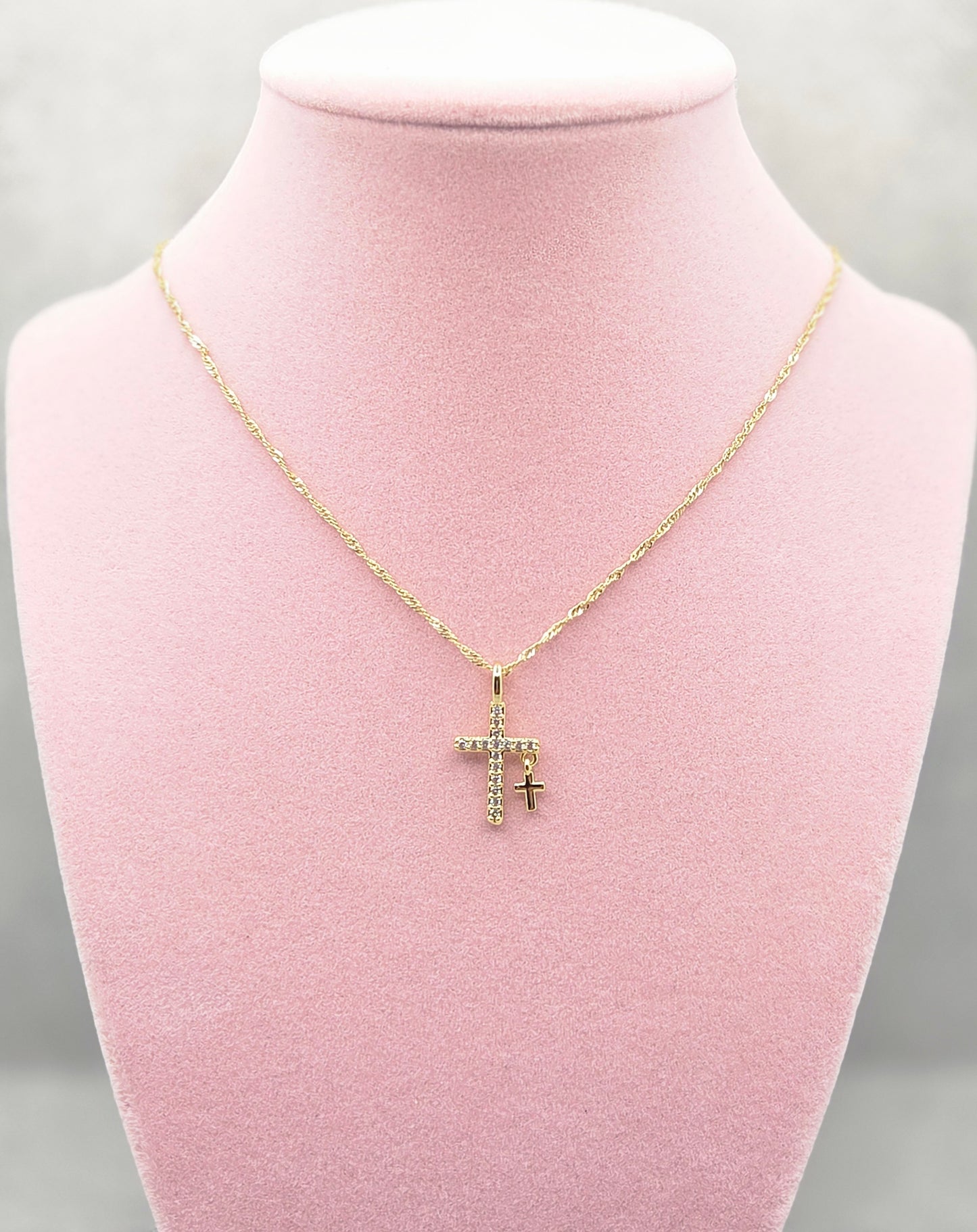 Double Cross Necklace
